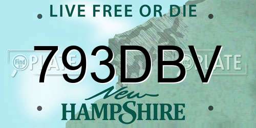 793DBV New Hampshire License Plate