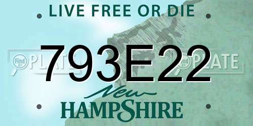 793E22 New Hampshire License Plate