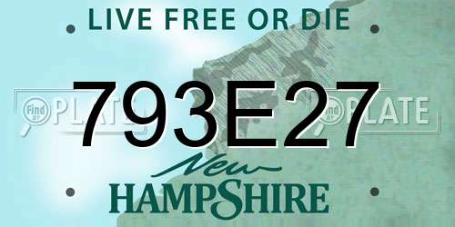 793E27 New Hampshire License Plate