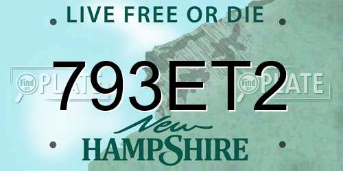 793ET2 New Hampshire License Plate