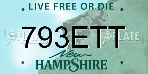 793ETT New Hampshire License Plate