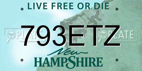 793ETZ New Hampshire License Plate