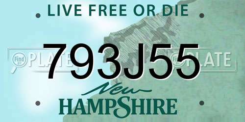 793J55 New Hampshire License Plate