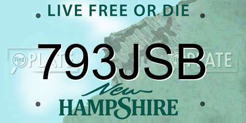 793JSB New Hampshire License Plate