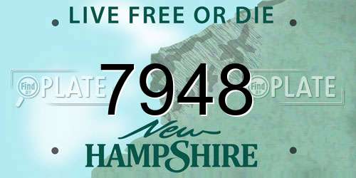 7948 New Hampshire License Plate