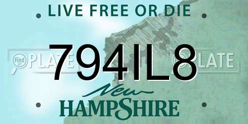 794IL8 New Hampshire License Plate