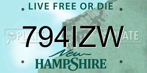 794IZW New Hampshire License Plate
