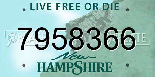 7958366 New Hampshire License Plate