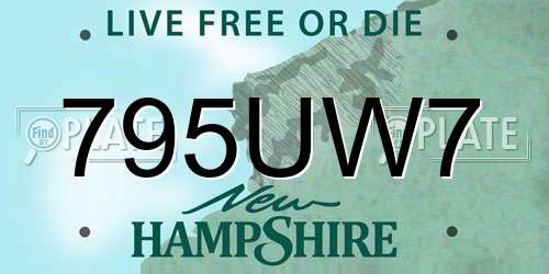 795UW7 New Hampshire License Plate