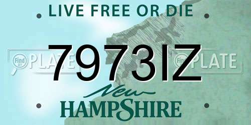 7973IZ New Hampshire License Plate