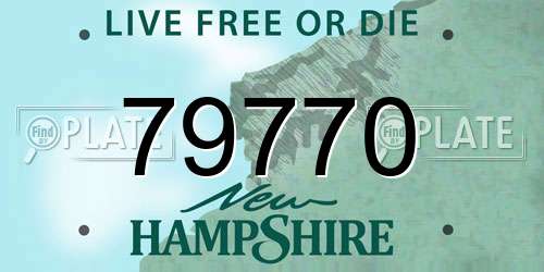 79770 New Hampshire License Plate