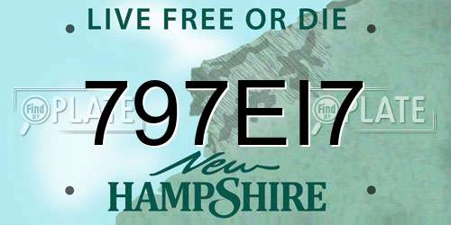 797EI7 New Hampshire License Plate
