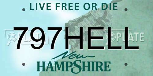797HELL New Hampshire License Plate