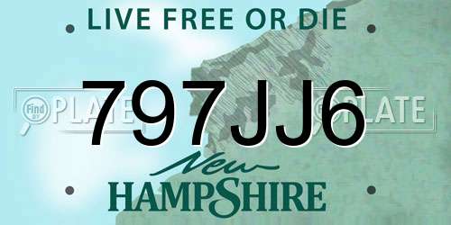 797JJ6 New Hampshire License Plate
