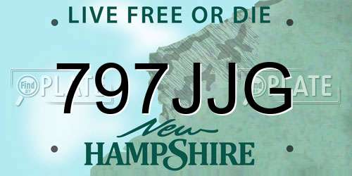 797JJG New Hampshire License Plate