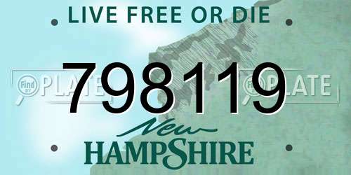 798119 New Hampshire License Plate
