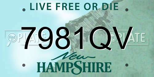 7981QV New Hampshire License Plate