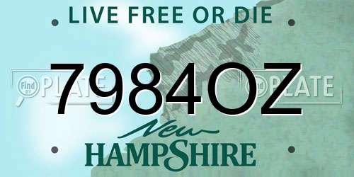 7984OZ New Hampshire License Plate