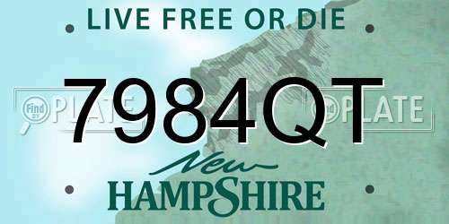 7984QT New Hampshire License Plate