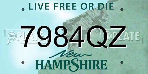 7984QZ New Hampshire License Plate