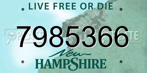 7985366 New Hampshire License Plate