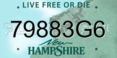 79883G6 New Hampshire License Plate