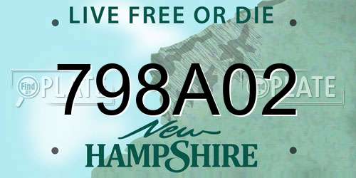 798A02 New Hampshire License Plate
