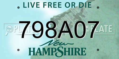 798A07 New Hampshire License Plate
