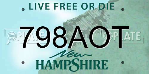 798AOT New Hampshire License Plate