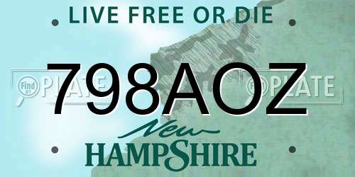 798AOZ New Hampshire License Plate