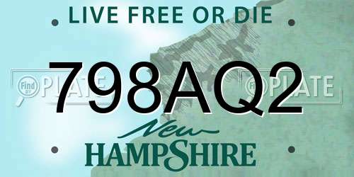 798AQ2 New Hampshire License Plate