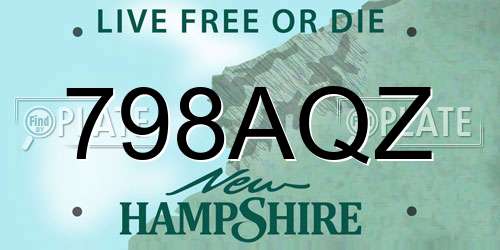 798AQZ New Hampshire License Plate