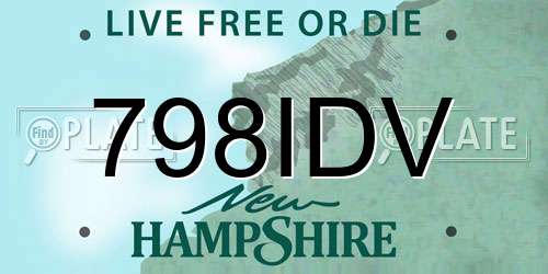 798IDV New Hampshire License Plate