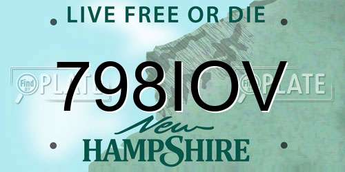 798IOV New Hampshire License Plate