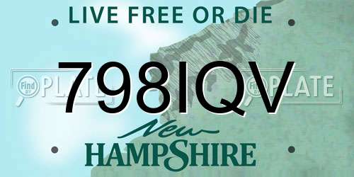 798IQV New Hampshire License Plate