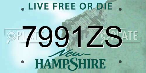7991ZS New Hampshire License Plate