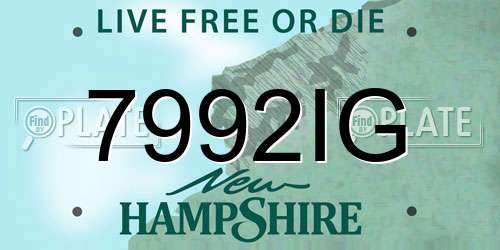 7992IG New Hampshire License Plate
