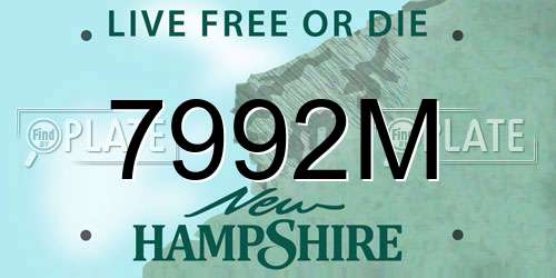 7992M New Hampshire License Plate