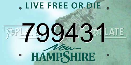 799431 New Hampshire License Plate