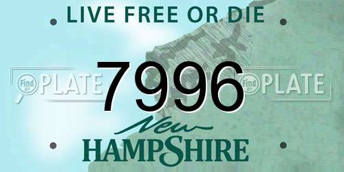 7996 New Hampshire License Plate