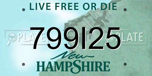799I25 New Hampshire License Plate