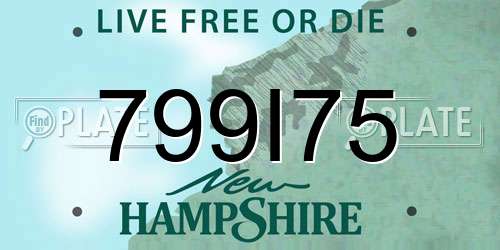 799I75 New Hampshire License Plate