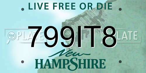 799IT8 New Hampshire License Plate