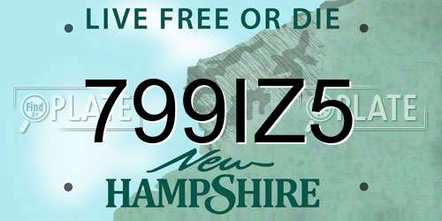 799IZ5 New Hampshire License Plate