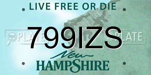 799IZS New Hampshire License Plate