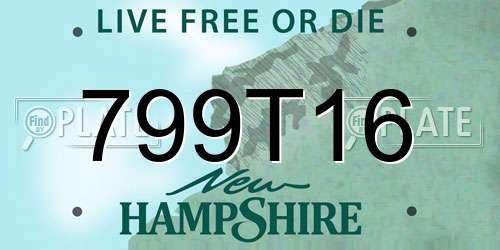 799T16 New Hampshire License Plate