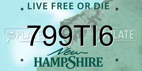 799TI6 New Hampshire License Plate