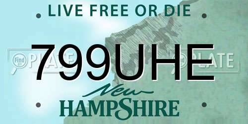 799UHE New Hampshire License Plate