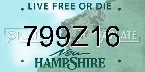 799Z16 New Hampshire License Plate