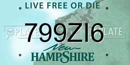 799ZI6 New Hampshire License Plate